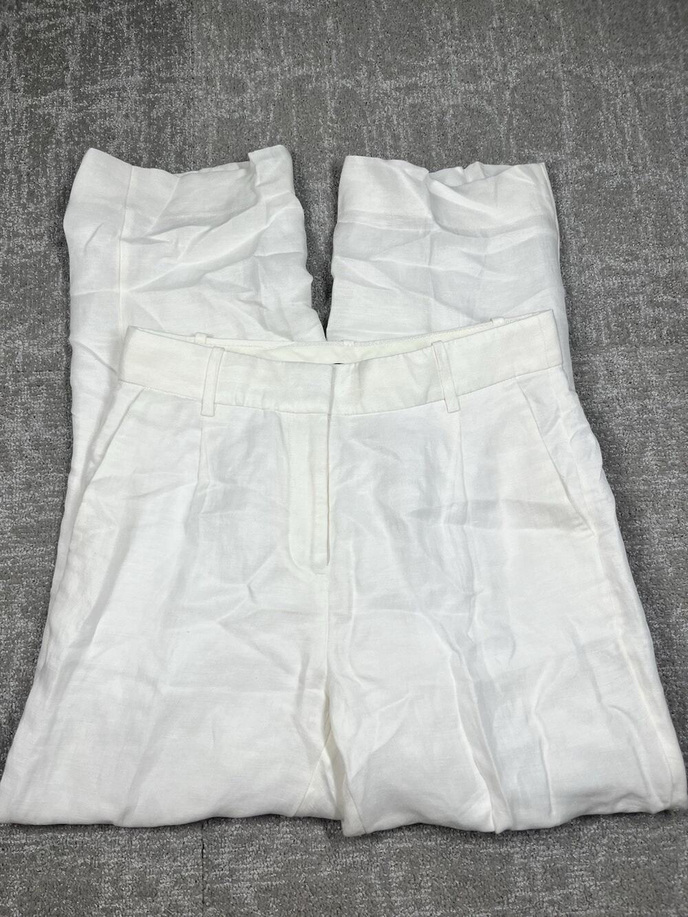 J. Crew Linen Blend Straight Leg Trouser Pant Size 4P